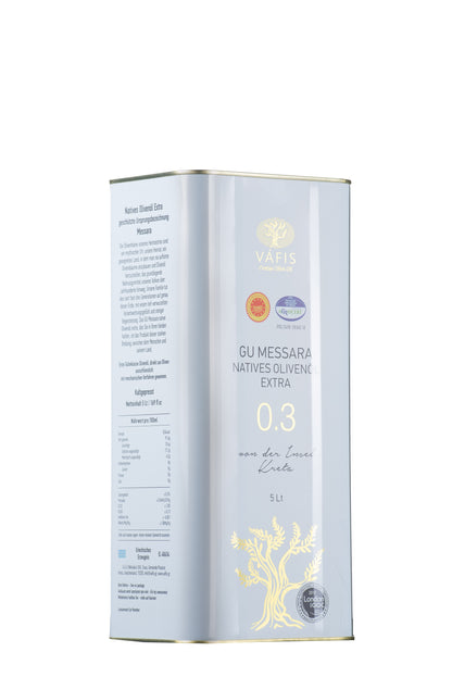 Vafis P.D.O MESSARA 0.3% Extra Virgin Olive Oil | 5 lt |Tin